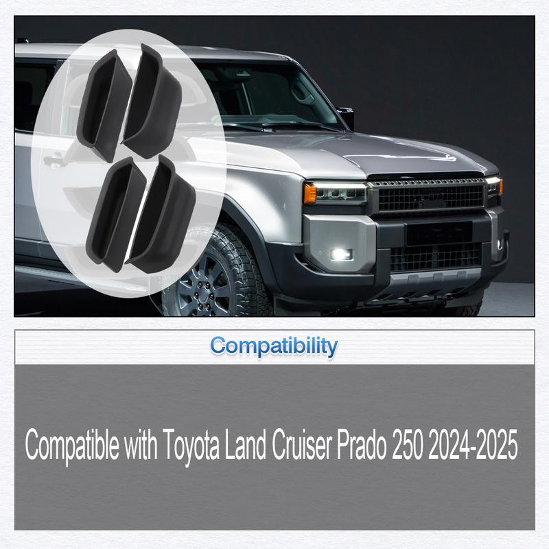 

4pcs Door Handle Storage Organizer ert For Toyota Land Cruiser Prado 250 2024-2025 Front Rear Door Side Armrest Organizer