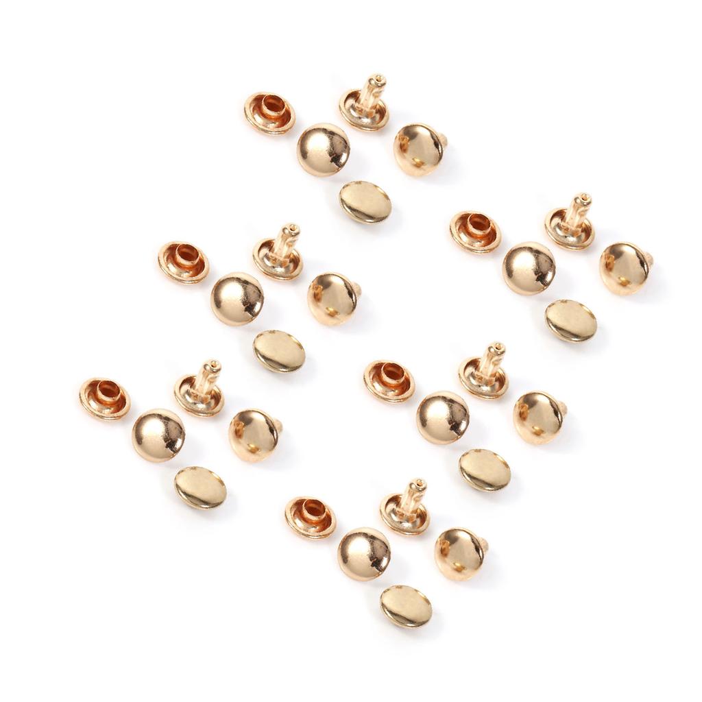 3 Colors 100Sets 8 X 8mm Double Cap Rivet Metal Leather Craft Repairs Studs Spike Decoration