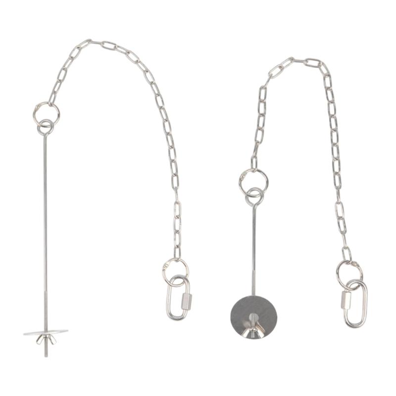 Stainless Steel Hanging Chicken Feeders with Adjustable Chain and Vegetable Skewers for Bird Cage Enrichment and Foraging Stimulation