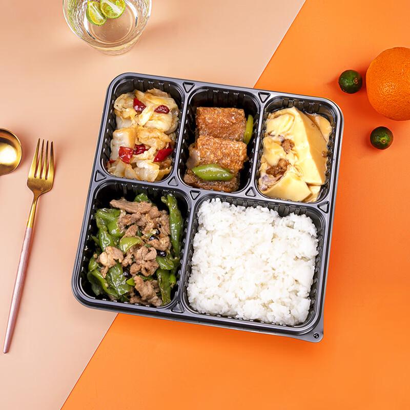 WS Microwavable 5-Compartment Disposable Food Container