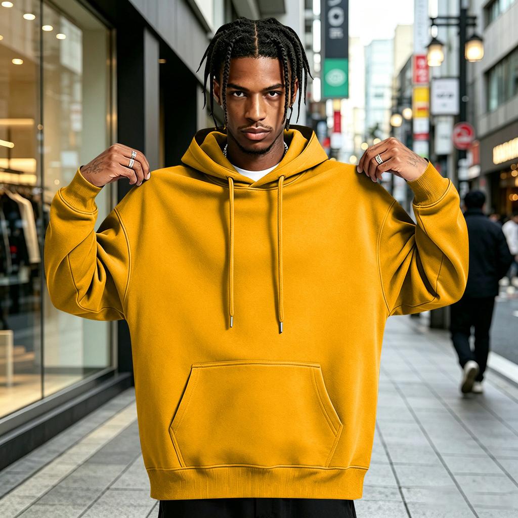 Men's Vintage Hoodie Loose Fit for Fall and Winter