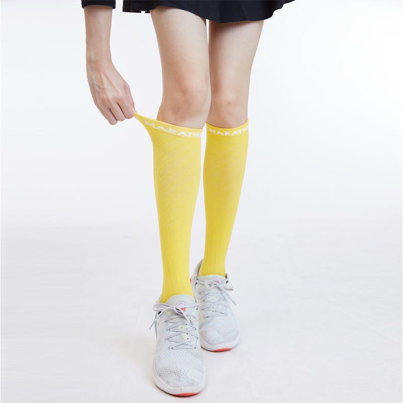 

Athletic Socks Women s over the Knee Stockings Yoga Breathable Stretch Fitness Socks for Running Training Marathon Tennis Socks (But knee) yellow YZ20136