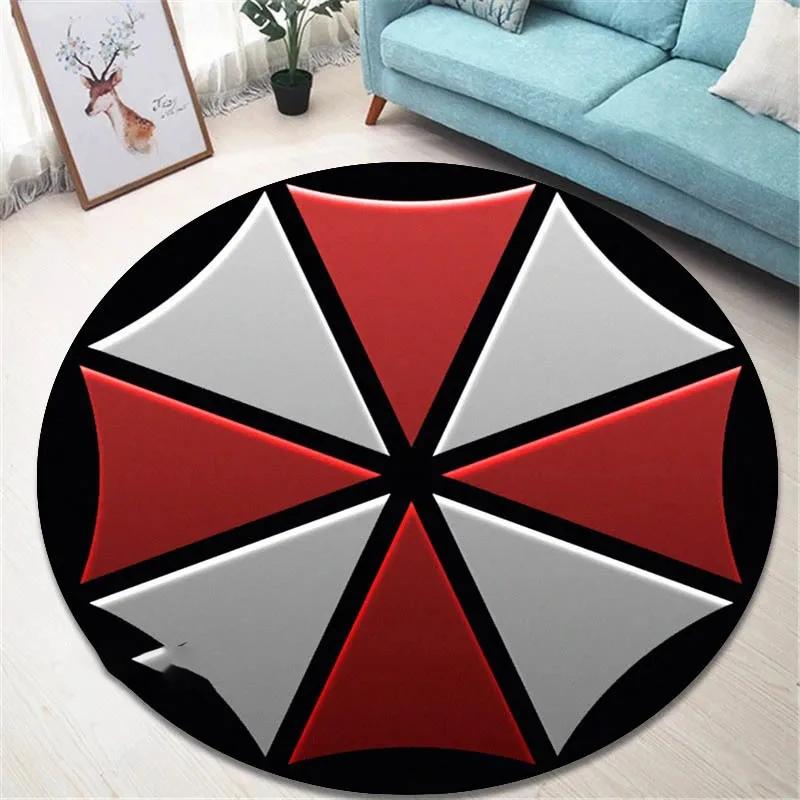 R-Resident Evil Umbrella Printed Round Carpet Living Room Bedroom Beautiful Mats Non -slip Door Pad Floor Mats Birthday Gift