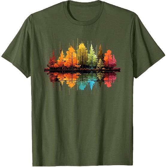 Nature Reflection Forest Trees Outdoor Wildlife T-Shirt