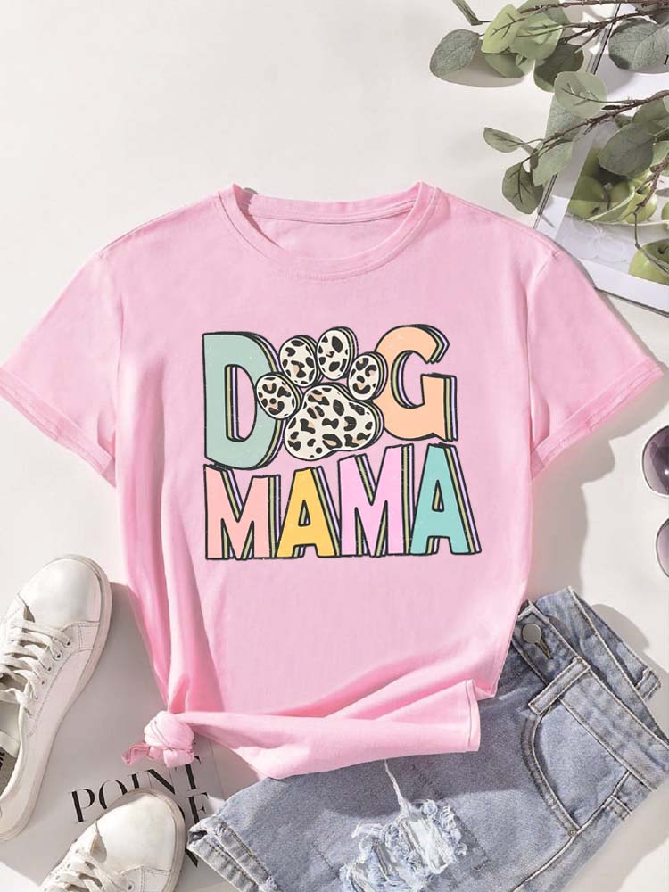 Trend Dog Mama Printed Women T-shirts Fashion Cartoon Graphic Print T-shirts Clothes Female Shirt Short Sleeve Casual Tees