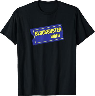 Blockbuster Vintage Ticket Logo Retro Video Rental Store T-Shirt