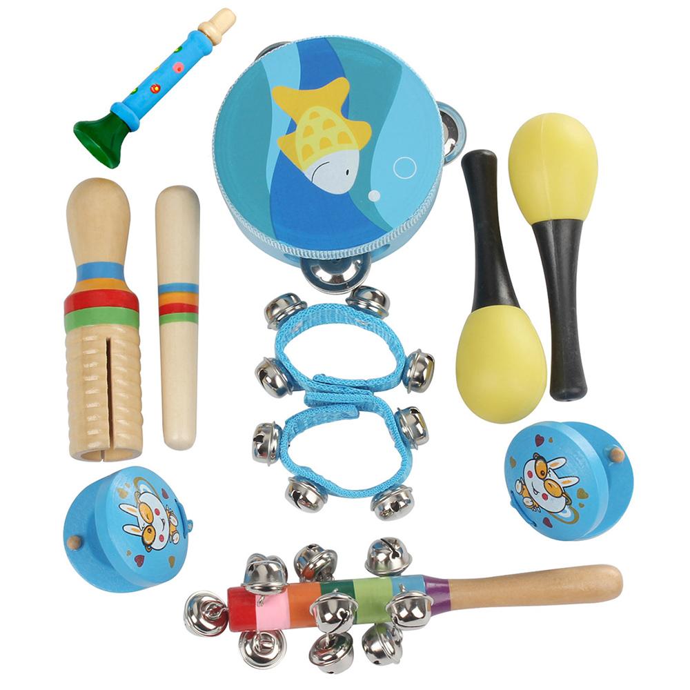 M MBAT 10-piece Orff Musical Instrument Set Early Childhood Music Toys Educational Musical Toys Percussion Instrument Set