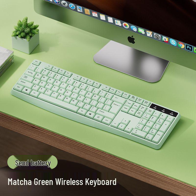 Chocolate Wireless Keyboard & Mouse Set: Cute, Silent, Portable Bluetooth for Office & Laptop Use