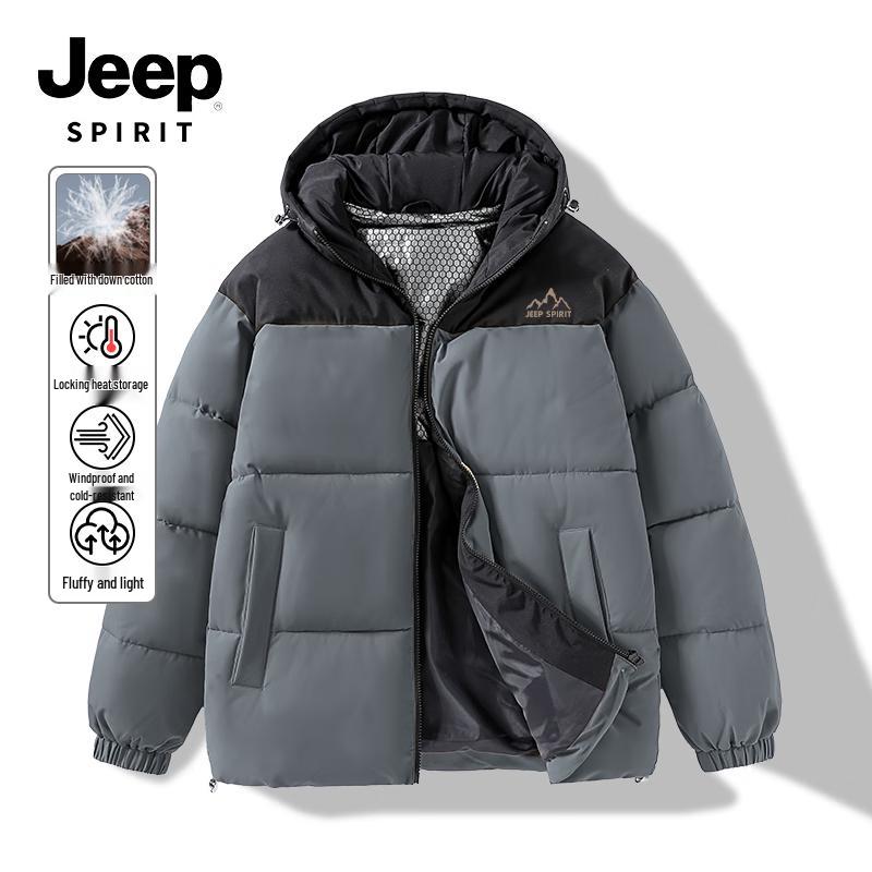 JEEP SPIRIT Ανδρικό Χειμωνιάτικο Μπουφάν με Κουκούλα και Επένδυση