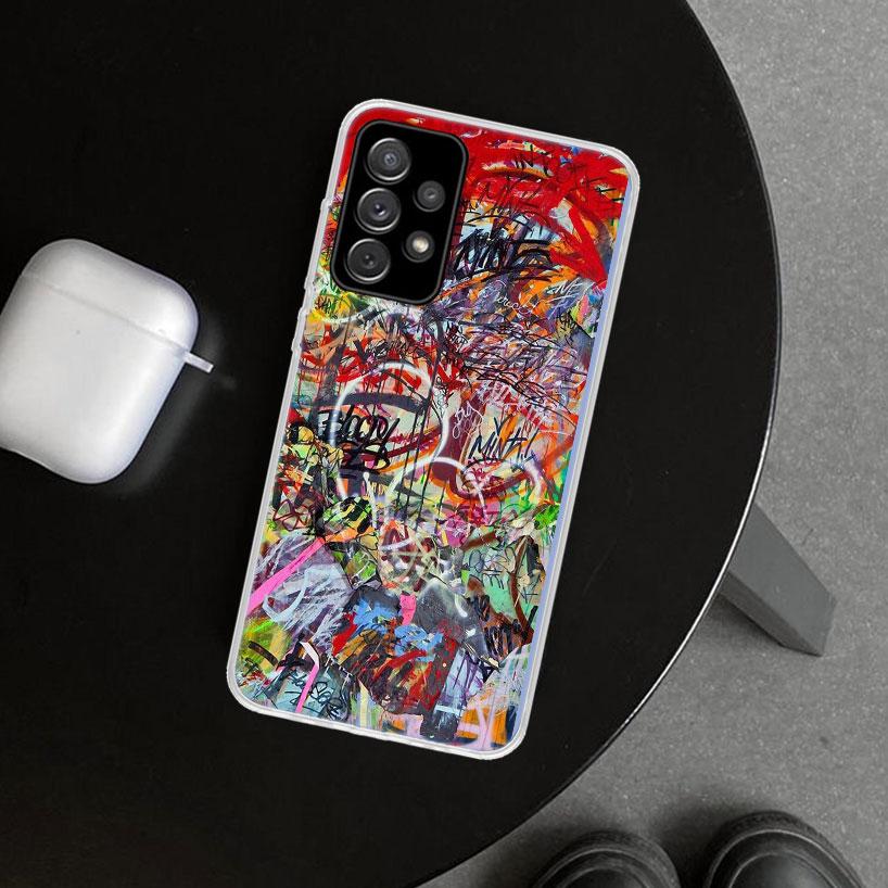 Graffiti Fashion Cool Phone Case Cover for Samsung Galaxy A12 A22 A32 A52 A72 A02S A51 A50S A31 A20S A10S Note 20 Ultra 10 Plus