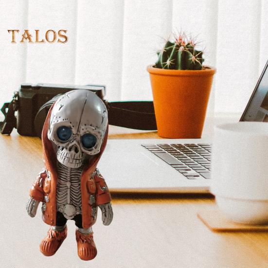 

Статуя черепа, привлекательная декоративная антидеформирующаяся креативная милая статуя скелета, украшения для Хэллоуина, товары для салона автомобиля