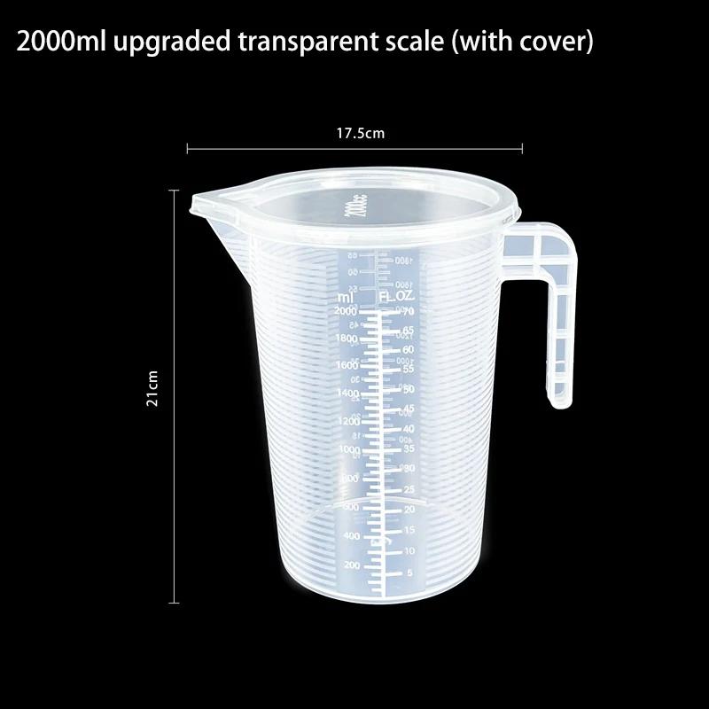 100-5000ml Plastic Measuring Cup with Lid Graduated Liquid Container Kitchen Clear Baking Measuring Tools High Volume