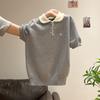 WTEMPO Women Cute Embroidery Knit Polo T-Shirt Solid Color Soft Lightweight Casual Sweet Ladies Summer Knit Top