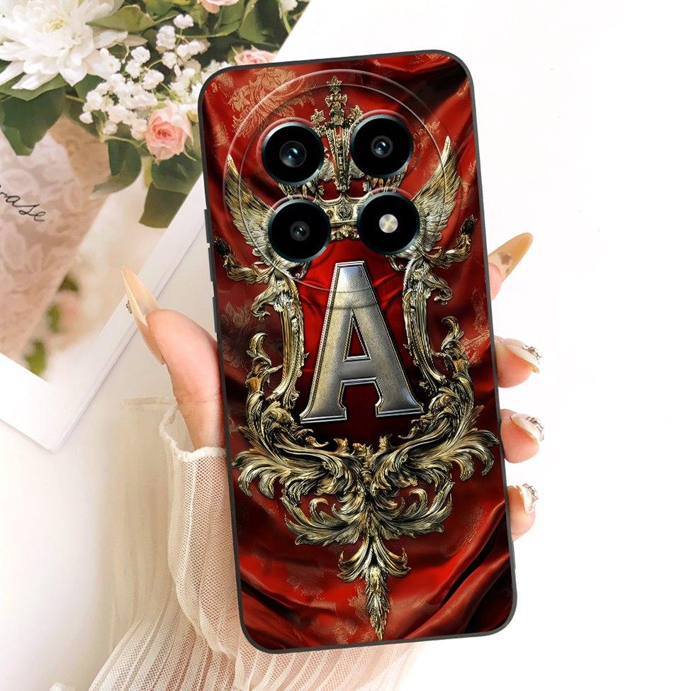 For Realme 13Pro 5G RMX3990 RMX3989 Phone Case For Realme 13 Pro 5G Cover Luxury A-Z Letters 2D Painted Silicone Casing