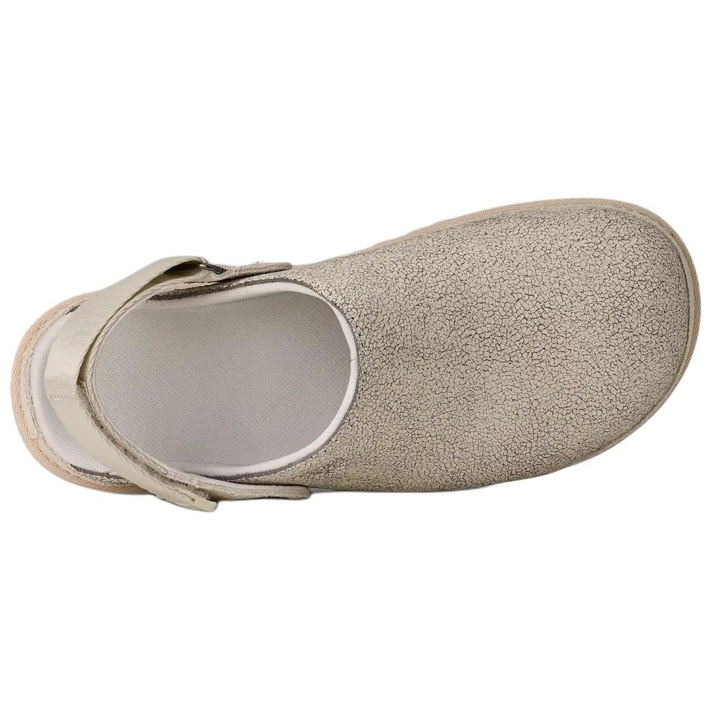 UGG Goldenstar Crackle Clog Leather Low Top Casual Shoes Women's Ecru 1177853-CRCK