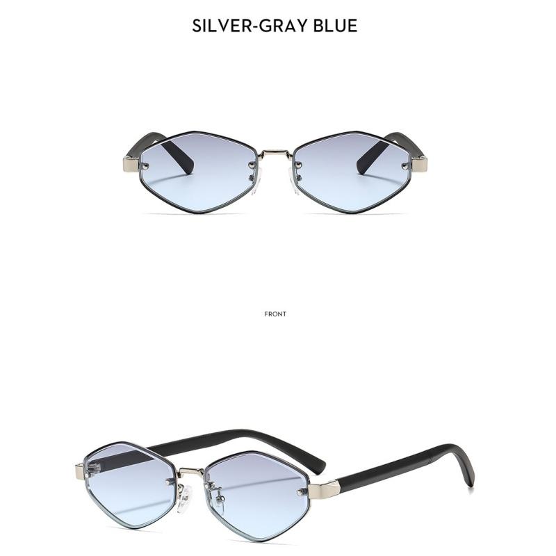 Women's sunglasses, men's and women's retro polygonal metal sunglasses