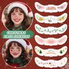6Pcs/Sheet Christmas Face Tattoo Stickers Bells Bow Hearts Stars Ribbons Freckles Temporary Face Tattoo Stickers for Festival