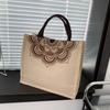 Large Capacity Linen Ethnic Tote Bag for Women - Fashionable Shoulder Handbag for Moms & Students