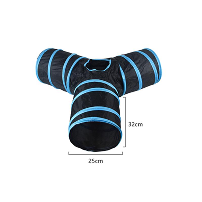 Y-Shape Pet Cat Tunnel Toys Foldable Kitty Training Interactive Peek Hole Fun for Cats Rabbit Animal Play Tunnel Tube Toy