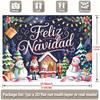 Piano 2D, 1 pezzo Banner di Natale Feliz Navidad, Tessuto per sfondo fotografico Merry Christmas, Tessuto per sfondo di Natale