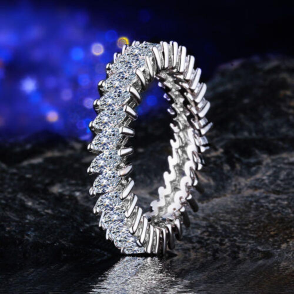 Classic Marquise Zircon Full Circle Diamond Ring for Women Simulated Zircon Engagement Ring no. 6