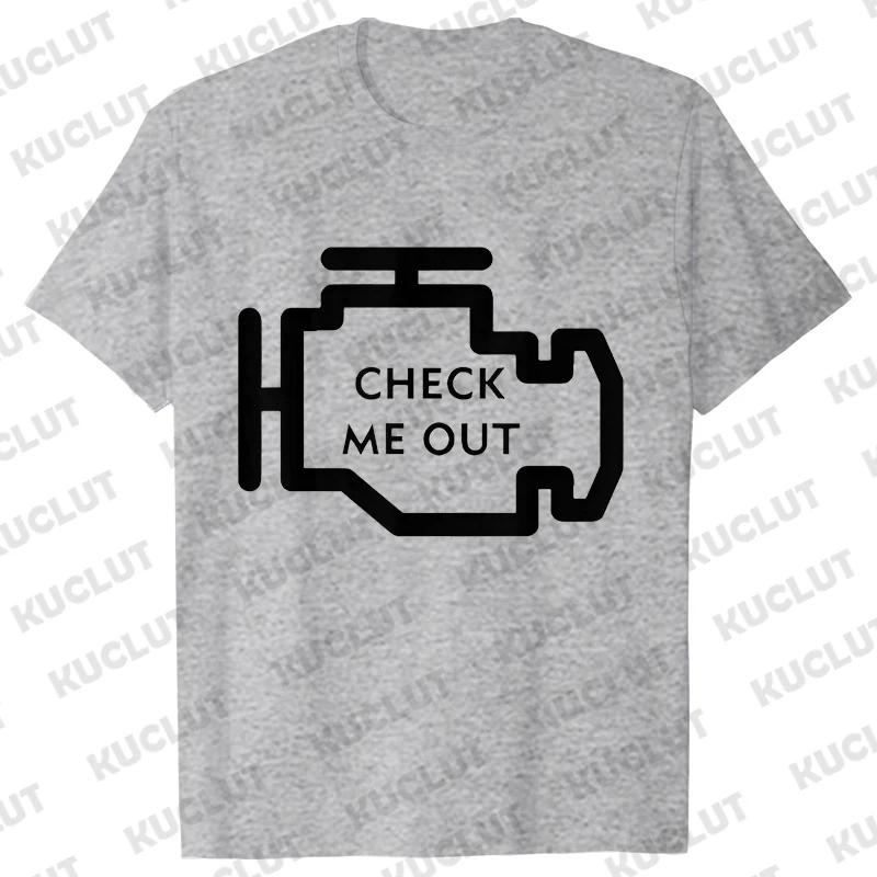 Oversized Men T Shirt Check Engine Oil Battery Print Harajuku Tshirt Hiphop Summer Streetwear Mechanic Repair Tshirt Y2k Top