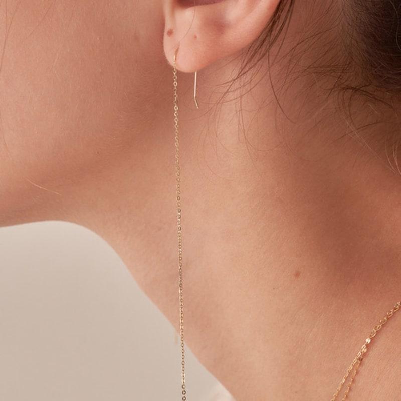 

OR D`OR [14K] Long Chain Drop Earrings GOLD