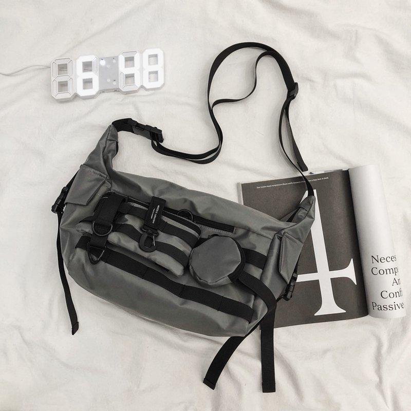 New personalized street trend tooling messenger bag large capacity men's and women's satchel detachable men's function bag