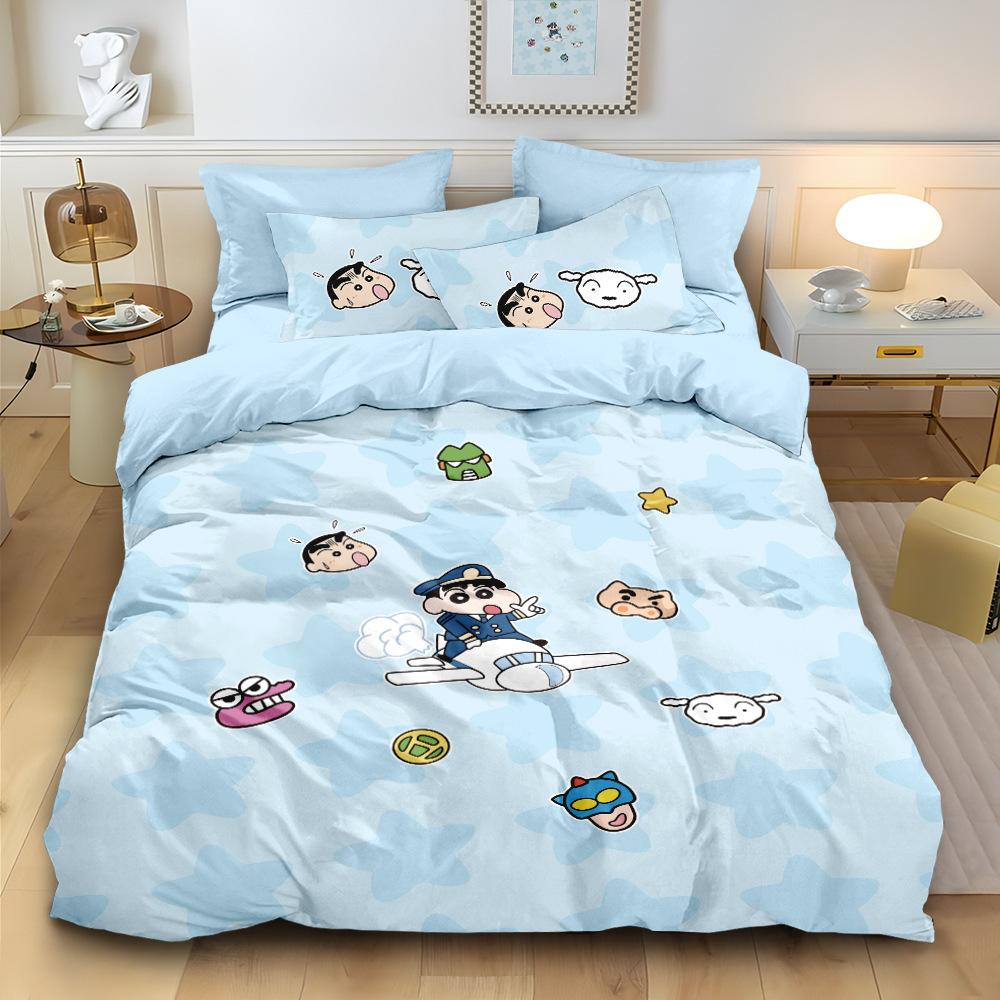 Anime Crayon-Shin-Chan Bedding Set 2/3Pcs Cartoon Hin-Chan Duvet Cover Pillowcase 3D Prints For Teens Children Quilt Cover