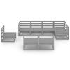 8 Piece Garden Lounge Set Grey Solid Pine Wood