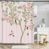 Chinese Style Flower Bird Shower Curtains Waterproof Bathroom   Curtain 3d Printed Fabric With Hooks Decoration Shower Curtain