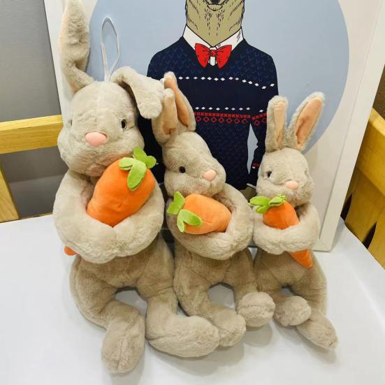 Cute Bunny Plush Toy Hugging Carrot Soft Stuffed Rabbit Doll for Kids