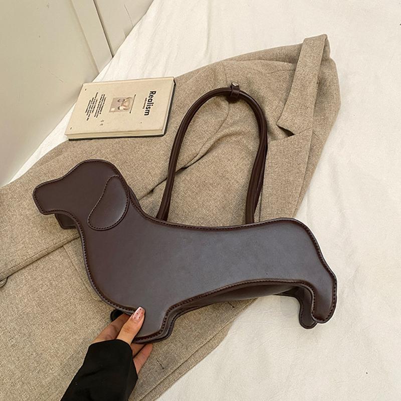 Funny Sausage Dog Handbag Women Bags Solid Color Pu Leather Shoulder Bag Totes Lady Cute Creative Japanese Style Kawaii Bag