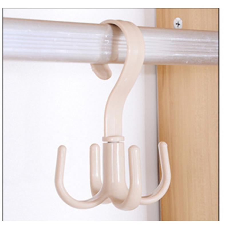 

Вращающийся крючок с четырьмя лапками, многофункциональный крючок для сумок, пластиковый крючок для галстука из шелка с четырьмя лапками, крючок для хранения вещей 2pcs розовый