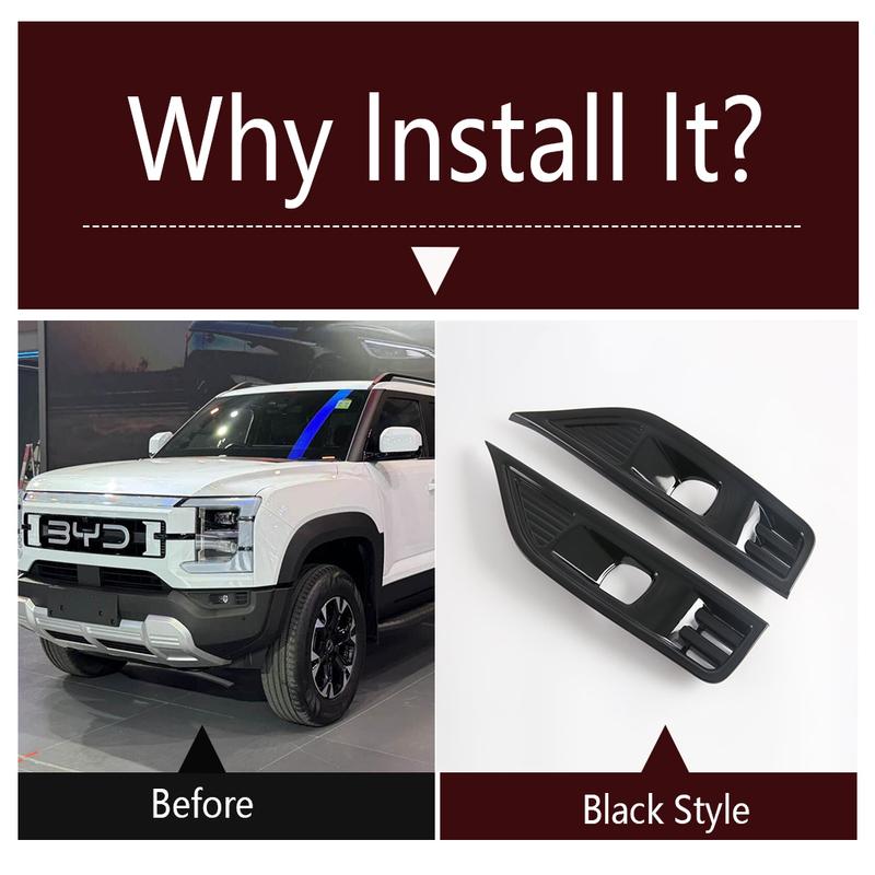 Rearview Mirror / Front Fog Light Lamp / Fuel Oil Tank Cap Cover Trim For BYD SHARK 2024 2025 Black / Carbon Fiber Accessories