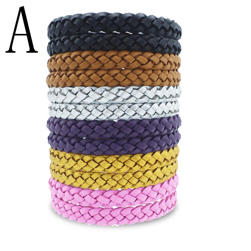 12 шт. Браслет от комаров Многоразовый Браслет на запястье из плетеной веревки с эфирным маслом Репеллент от комаров Для улицы и помещений