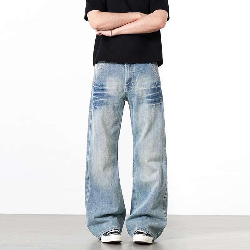JYL Men s Jeans American Lightning Wash Cleanfit Slim Straight Denim 2XL античный пурпурный