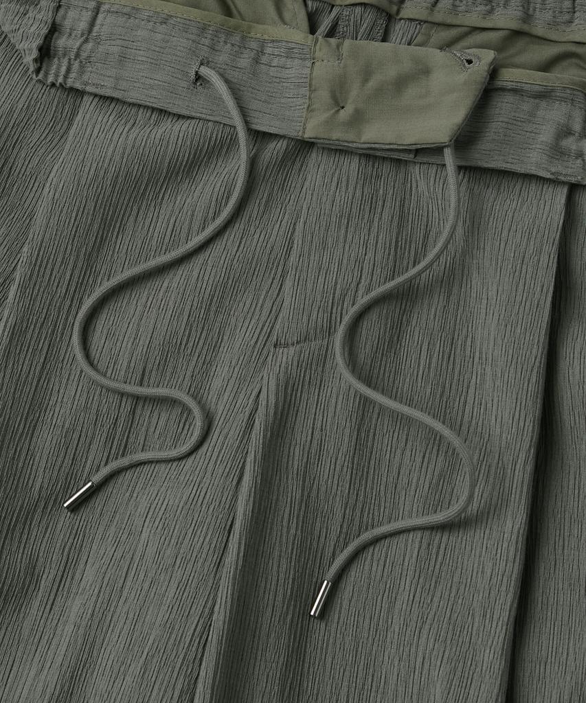 Musinsa Standard Crinkle One-Pleat Wide Elastic Pants [Khaki Gray]