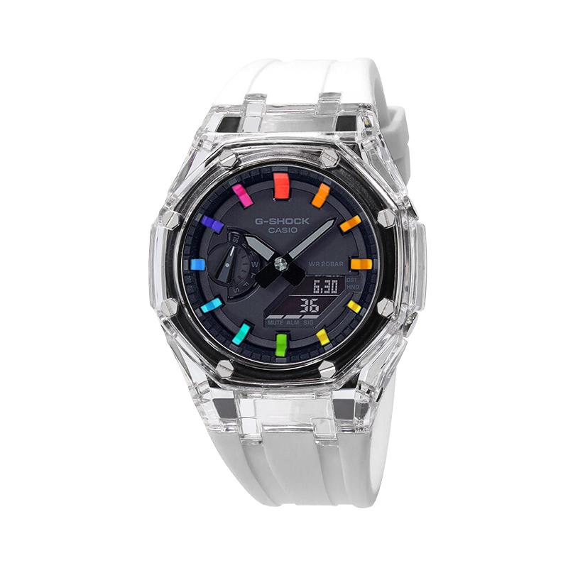 Casio Unisex Liquid Crystal/Analog Dual Display Series Black Watch GA-2100-1A1(Watch4--)