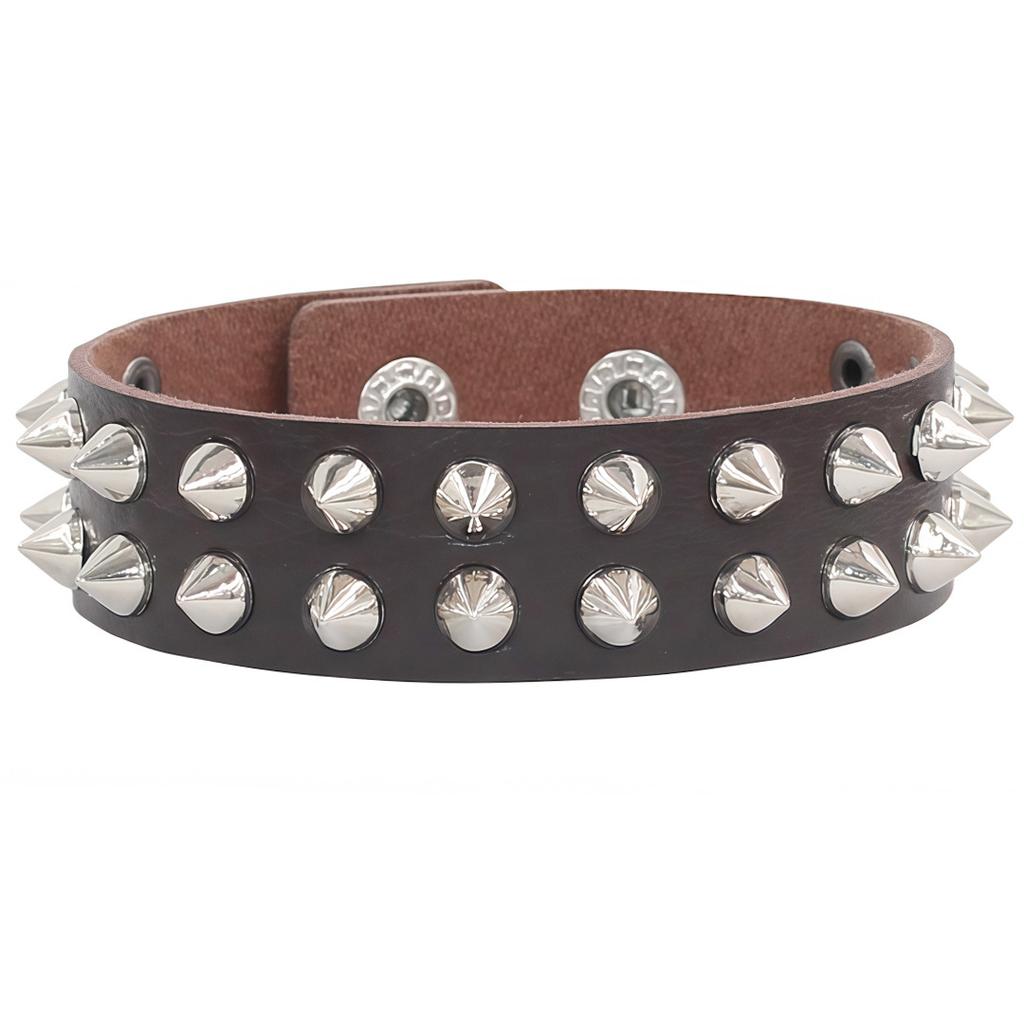 DIEZI Punk Vintage Gothic Goth Men Wrap Bracelet For Women Harajuku Black PU Leather Rivet Charm Bracelet Bangles Jewelry