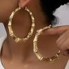 3 Paar Set Creolen Set Bambusförmige Runde Ohrringe Für Frauen Mädchen Gold Silber Farbe Legierung Hyperbel Party Schmuck