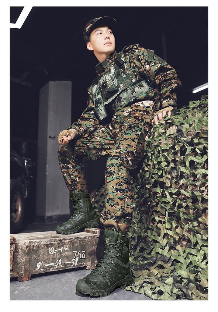 Men's High-Top Tactical Boots - Comfortable, Non-Slip, Wear-Resistant, Breathable Outdoor Military Footwear