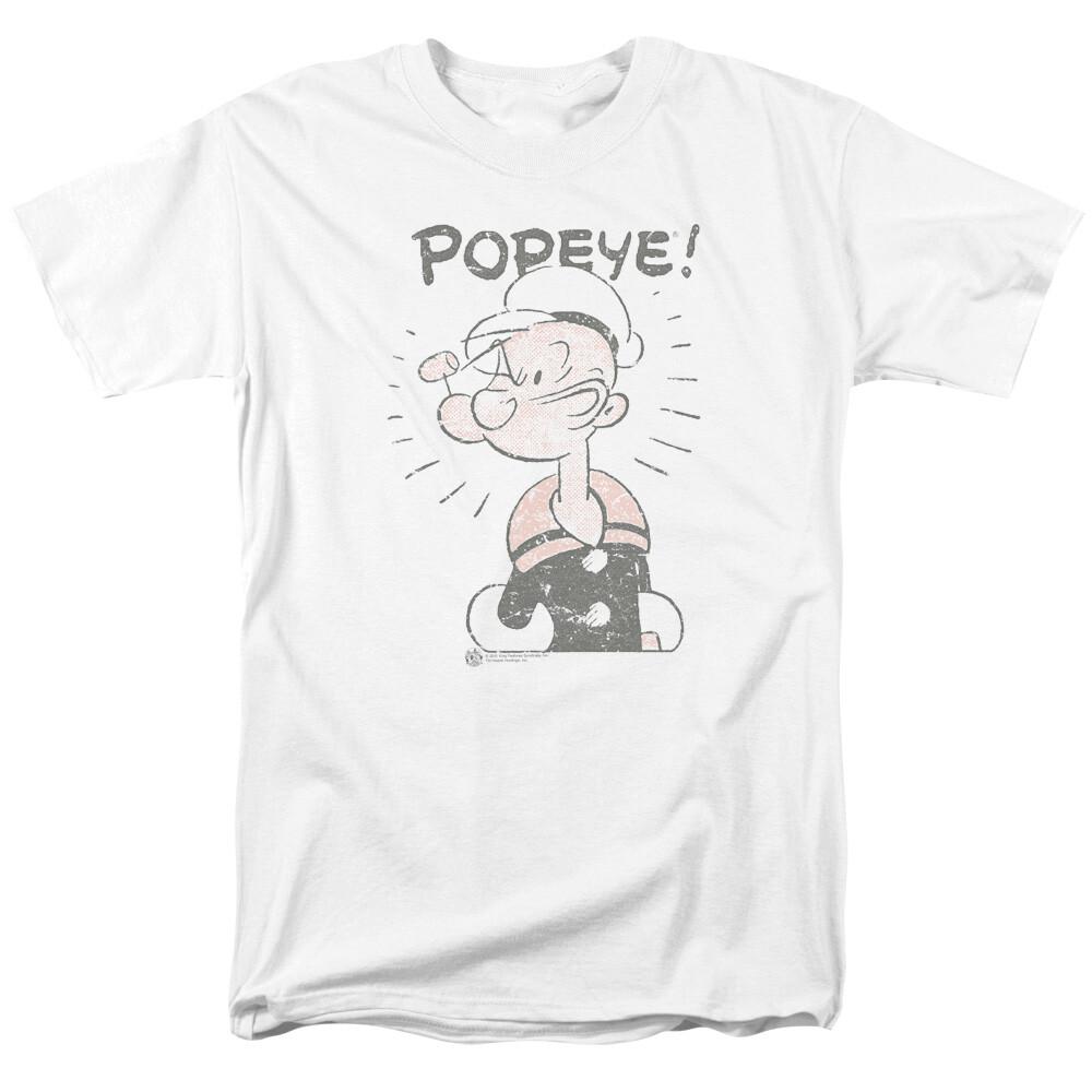 Popeye Old Seafarer T Shirt Licensed Comic Cartoon Tee White L