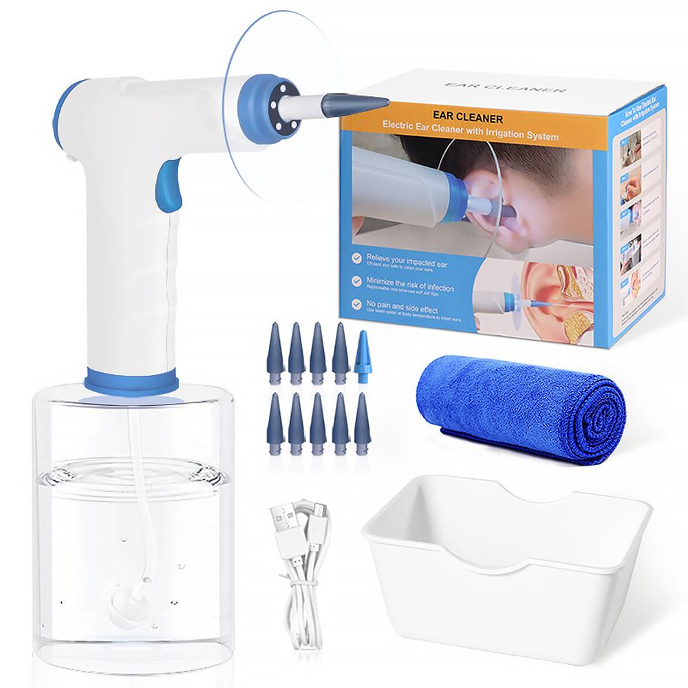 

Электрический набор для удаления ушной серы Очиститель ушной воды 4 режима давления Набор для промывания ушной серы Здоровый уход Здравоохранение для взрослых и детей белый