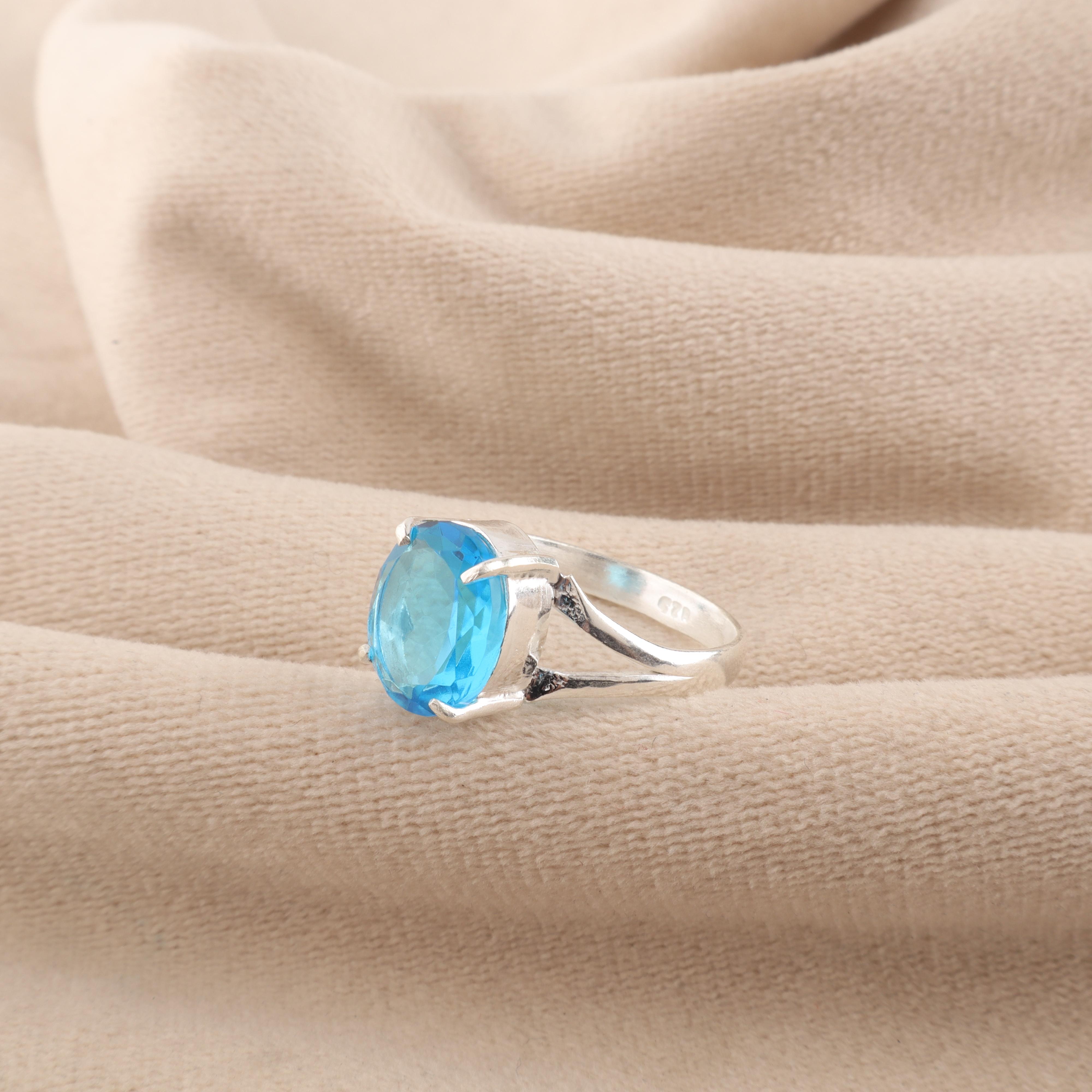 

Швейцарский голубой топаз Драгоценный камень 925 пробы Стерлинговое серебро Ручная работа Дизайнерское кольцо Для девушки RR-75-13 4