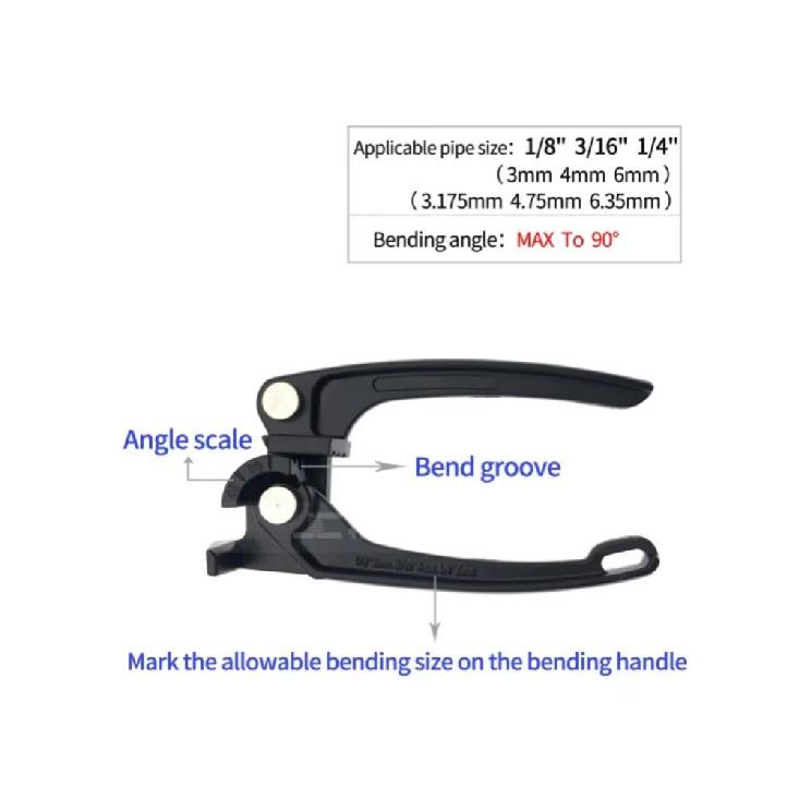 1Pcs Copper Tube Bender Tubing Bender 90°,Fuel Brake Pipe Bender Hand Tool 1/4“ 3/16” 1/8“ 3 in 1 Pipe Tubing Bender Pipe