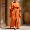 Polyester Fiber Outfit Women Summer 2 Piece Outfits Batwing Half Sleeve Crop