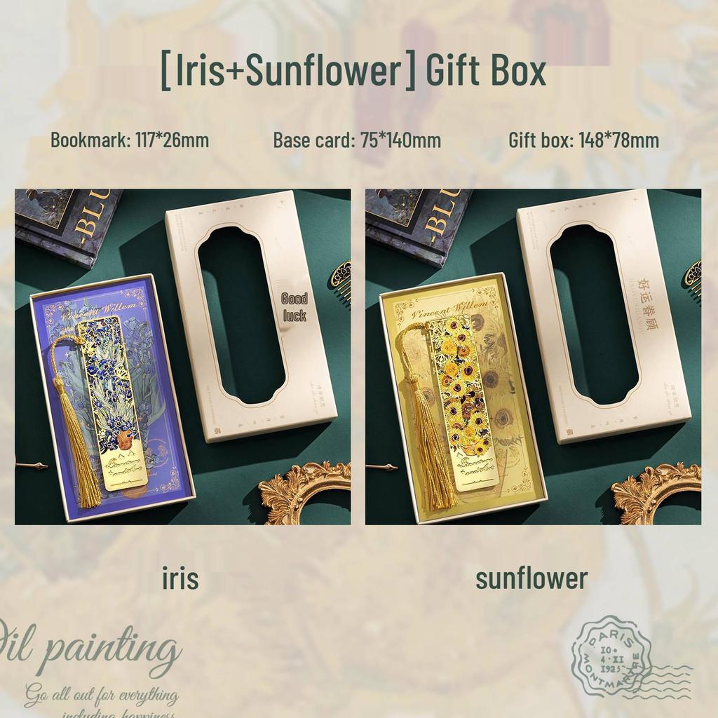 Retro Oil Painting Bookmark: Exquisite Metal Souvenir for Teacher's Day and Back-to-School Gifts