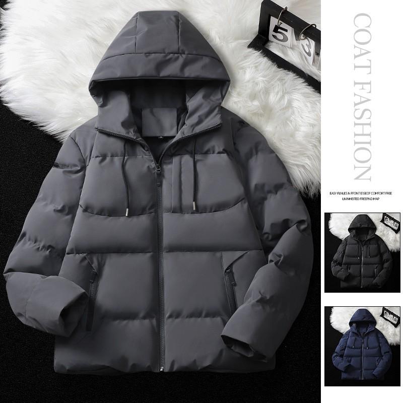 Mens Winter Thick Cotton Puffer Jacket Casual Hooded Warm Coat Youth