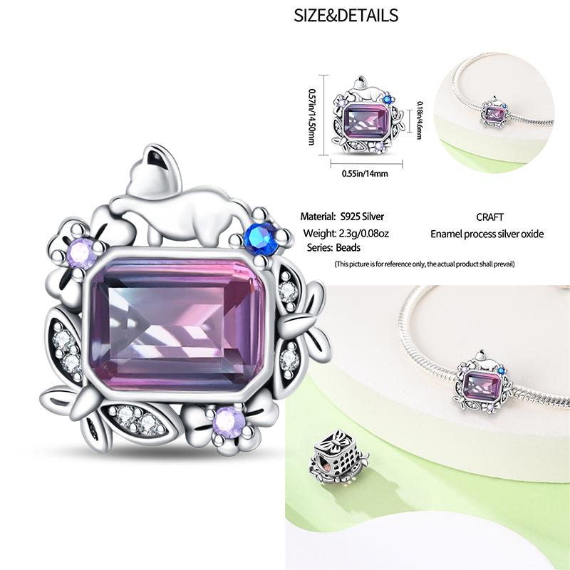 Copper Classic Purple Retro Heart Shape Lotus Angel Pattern Charms Beads Fit Necklace Bracelets Pendant Diy Jewelry